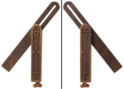 Unmarked: Fancy Cast Brass Body Bevel