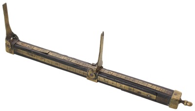 Unmarked: Early Ebony & Brass Shoe Measure Rule