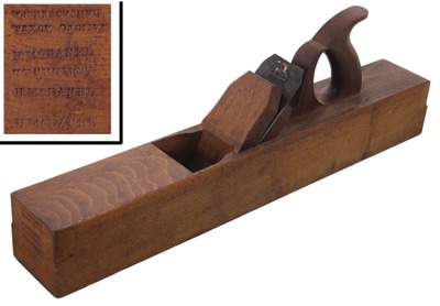 Samuel Auxer, Lancaster, Pennsylvania: Carpenter Patent Dbl. Wedge Jtr Plane