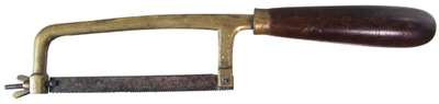 Unmarked: Early Brass Framed Armourer''s Saw