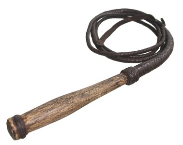 Unmarked: Early Braided Leather Bullwhip