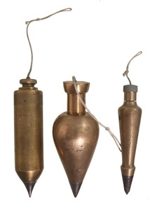 Unmarked: Three Shapely Brass Plumb Bobs