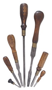 Assorted Makers: Coll. Of Seven Early Type Screwdrivers