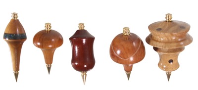 Ron George, Hampton, New Hampshire: Five Artfully Turned Plumb Bobs