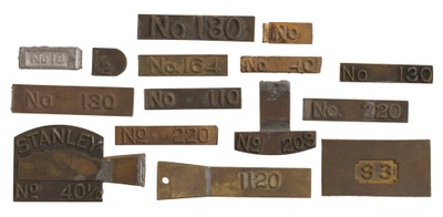 Stanley Rule & Level: Lot Of Foundry Number Plates