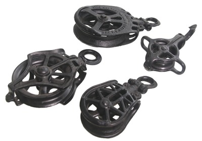 Unmarked: Four Cast Iron Pulleys