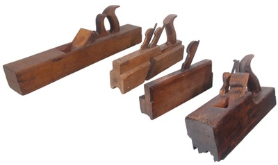 Assorted Makers: Lot Of Four Wooden Woodworking Planes