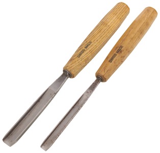 Pfeil Swiss Made, Langenthal, Switzerland, No. 23: Two Extra Clean "Macaroni" Carving Tools