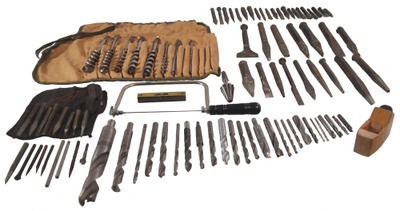 Assorted Makers: Lot Of Metal Wkg. Tools And Auger Bits
