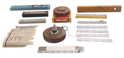 Assorted Makers: Lot Of Non-U.S. Rules& Tape Measures