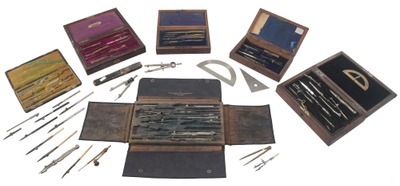 Assorted Makers: Lot Of Incomplete Drafting Sets