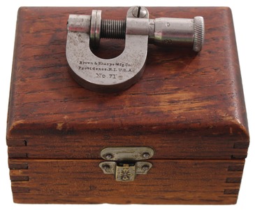 Brown & Sharpe Manufacturing Company, Providence, Rhode Island, No. 71: Patent Exposed Screw Micrometer