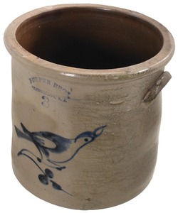 Fulper Brothers, Flemington, New Jersey: Three Gallon Slip Decorated Crock