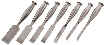 Zimmer Manufacturing Company, Warsaw, Indiana: Set Of 7 Surgeon's Bone Chisels
