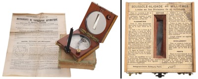 Charles Delagrave, Paris, France: Early 20th C. French Military Compass