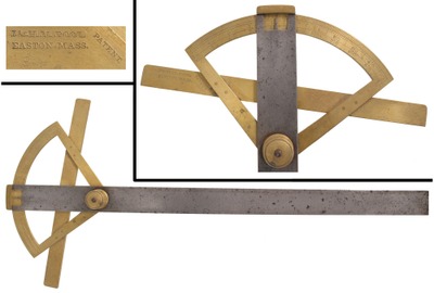J.& H.M. Pool, Easton, Massachusetts: Brass & Steel Protractor