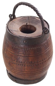 Unmarked: Early Wooden Chalk Line Barrel