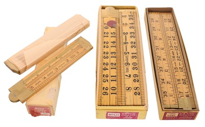 Lufkin Rule Company, Saginaw, Michigan: Three Boxes Of Boxwood Folding Rule