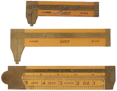Lufkin Rule Company, Saginaw, Michigan: Three Extra Clean Caliper Rules