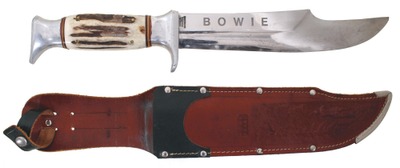 Edge Brand, Solingen, Germany, No. 469: 8" Blade Stag Handle Bowie Knife