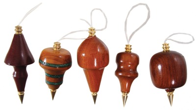 Ron George, Hampton, New Hampshire: Five Artfully Turned Plumb Bobs