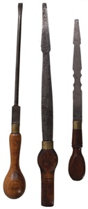 Unmarked: Three Early Type "Turnscrew" Screwdrivers