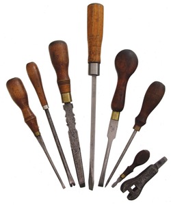 Assorted Makers: Coll. Of Seven Early Type Screwdrivers