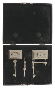 Unmarked: Early 20th C. Cased Draughtsmans Trammels