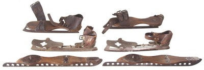 Assorted Makers: Three Pairs Of Early Ice Skates