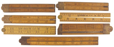 Stanley Rule & Level: Lot Of Assorted B'wood Folding Rules