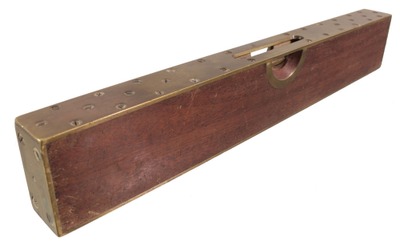 Unmarked: Early Mahogany Brass Strapped Level