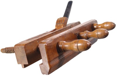 Unmarked: Early European Dbl. Screw Grooving Plane