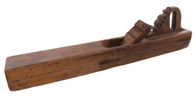 Unmarked: Early Carved Hdl. Jointer Plane