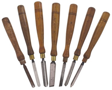 T.H. Witherby, Winsted, Connecticut: Set Of Eight Clean Turning ChiselsGouges