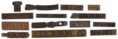 Stanley Rule & Level: Lot Of Foundry Number Plates
