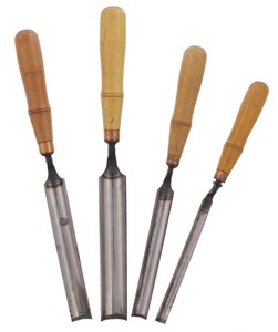 Buck Brothers, Millbury, Massachusetts: Stepped Set Of Four Crank Neck Gouges