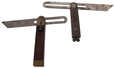 Assorted Makers: Two Early Patent "T" Bevels