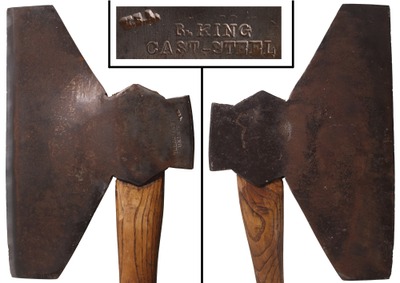 Benjamin King, Whitefield, Maine: Massive 13 1/2" Edge Broad Axe