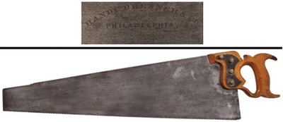 Handy, Brenner & Company, Philadelphia, Pennsylvania: Early Nine-Point Crosscut Saw