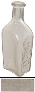 Pike Manufacturing Company, Pike, New Hampshire: Rare Clear Glass Honing Oil Bottle