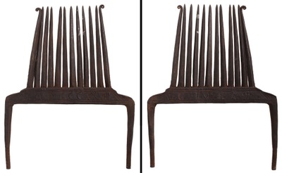 Unmarked: Artfully Hand Forged 19th C. Flax Comb