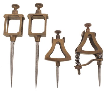 Unmarked: Two Pairs Of Cast Bronze Trammel