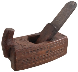 Unmarked: Early Carved Body Skew Rabbet Plane
