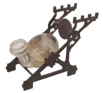 Unmarked: Antique "Snail" Inkwell & Stand