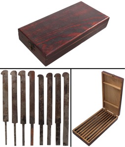 W. Butcher, Sheffield, England: Set Of Eight Plow Plane Cutting Irons