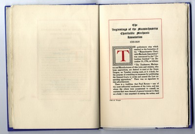 Samuel Usher, Boston, Massachusetts: Beginnings Of The Ma Charitable Mechanic