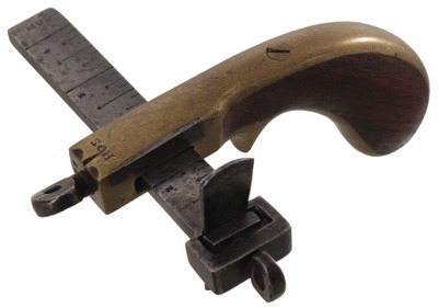 Henry Sauerbier, Newark, New Jersey: Rosewood & Brass Draw Gauge