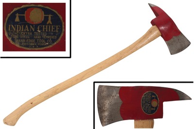 Mann Edge Tool Company, Lewistown, Pennsylvania: "Indian Chief" Brand Fire Axe