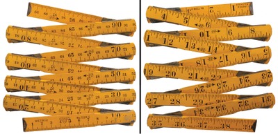 Stanley Rule & Level, No. 722  M-E: Rare 4" Zig-Zag Folding Rule