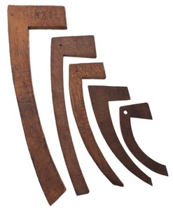 Unmarked: Stepped Set Of Five Cooper's Stave Gauges